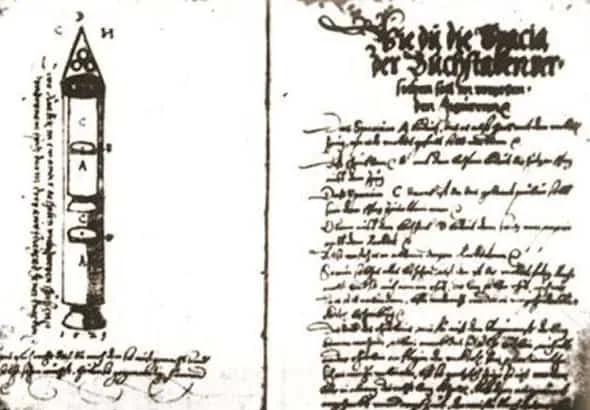 O manuscrito de 500 anos que descreve foguetes espaciais e viagem à Lua