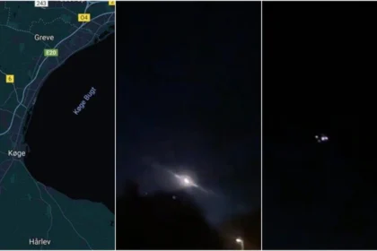 A mídia local noticiou que cerca de 20 "drones" de grande porte foram avistados voando em direção ao mar sobre a cidade portuária de Køge. O Serviço de Inteligência da Polícia Dinamarquesa testemunhou alguns deles e está investigando o incidente.