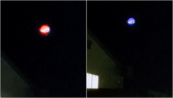 A curious, intriguing, and intensely illuminated object was filmed hovering low over houses in Japan.