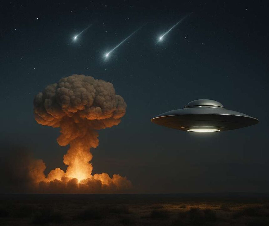 Ligação entre fenômenos astronômicos, testes nucleares e avistamentos de OVNIs.