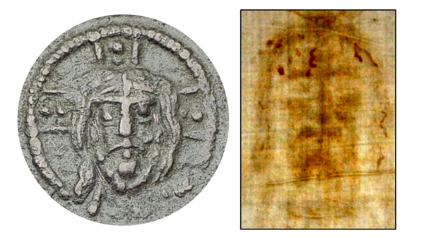 A bronze follis minted in Constantinople between 969 and 976 AD shows facial features reminiscent of the Shroud of Turin, reigniting discussions about the relic’s authenticity.