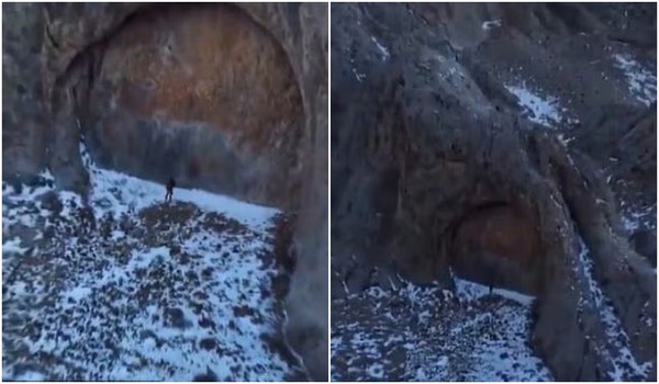 A structure resembling a giant stone door was found in the remote Dzungarian Alatau mountains in Kazakhstan.