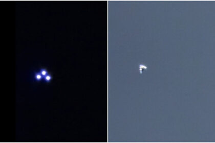 The database recently received two impressive reports: one shows spectacular orbs in a triangular formation, and the other shows a likely boomerang-shaped (V) craft.