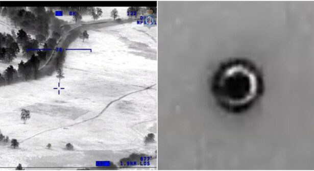 Video reportedly recorded by a British police helicopter during last year’s mysterious “drone” wave.