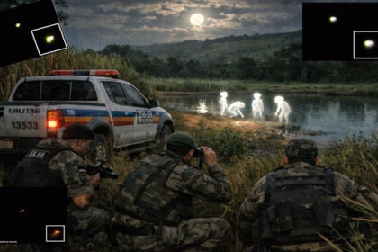 UFO sighting and chase by military police in Brazil in 2008 culminated in encounters with "small floating luminous beings".