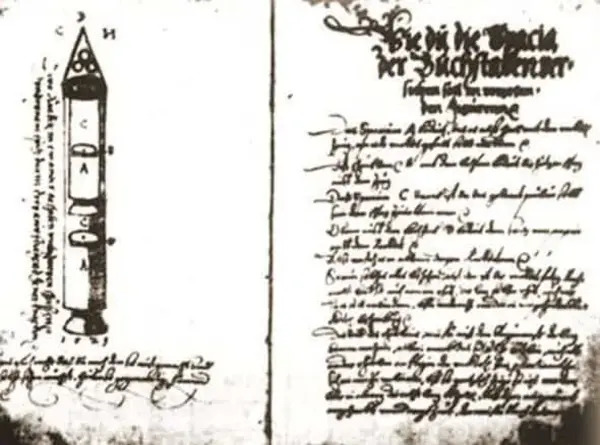 There is a 500-year-old manuscript that describes 3-stage rockets and travel to the Moon in an exotic machine: the Sibiu Manuscript.