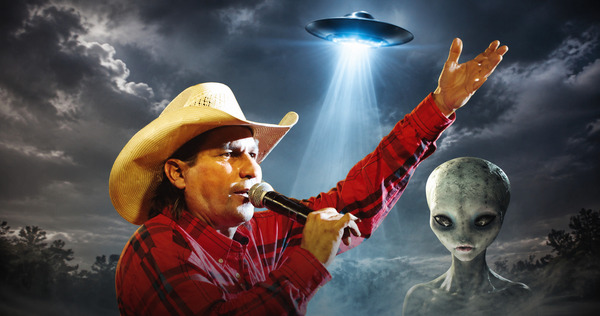 Pouca gente sabe, mas aquele que foi o mais famoso locutor de rodeios do Brasil passou por uma marcante experiência de abdução. Em 2008, diante dos olhos atônitos de sua esposa, teria sido tragado para o interior de uma nave, onde afirmou ter sido submetido a experimentos e "chipado" por seres alienígenas.