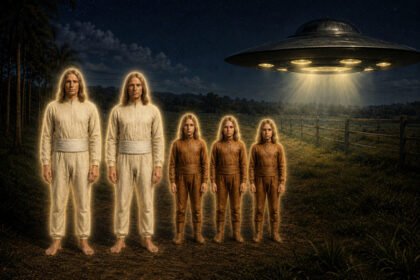Interessante caso de pouso e desembarque ocorrido no Brasil, na região da Lagoa Negra (RS), onde uma família testemunhou um grupo de "seres nórdicos", altos e baixos, que emitiam uma espécie de aura luminosa desembarcar da nave.